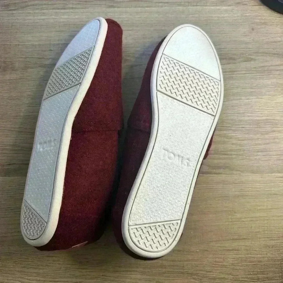 Toms Classic Slip Ons Burnt Henna Good Vibes Felt Wool Shearling - Picture 5 of 5